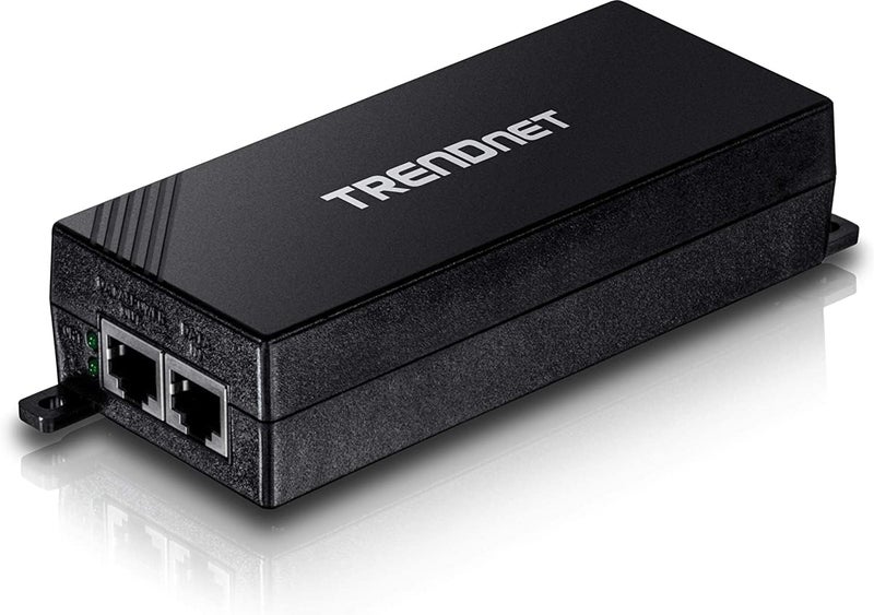 Trendnet Gigabit Power Over Ethernet Plus Injector, PoE+ (30W) Power Network Distances Up to 100M (328 ft.), Black, TPE-115GI (Pack of 1) - Image 1